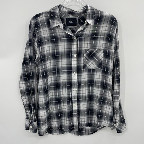 RAILS Plaid Shirt Long Sleeve Button Up Top Womens Size L Lightweight Layer - Picture 1 of 8